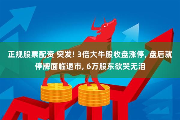 正规股票配资 突发! 3倍大牛股收盘涨停, 盘后就停牌面临退市, 6万股东欲哭无泪